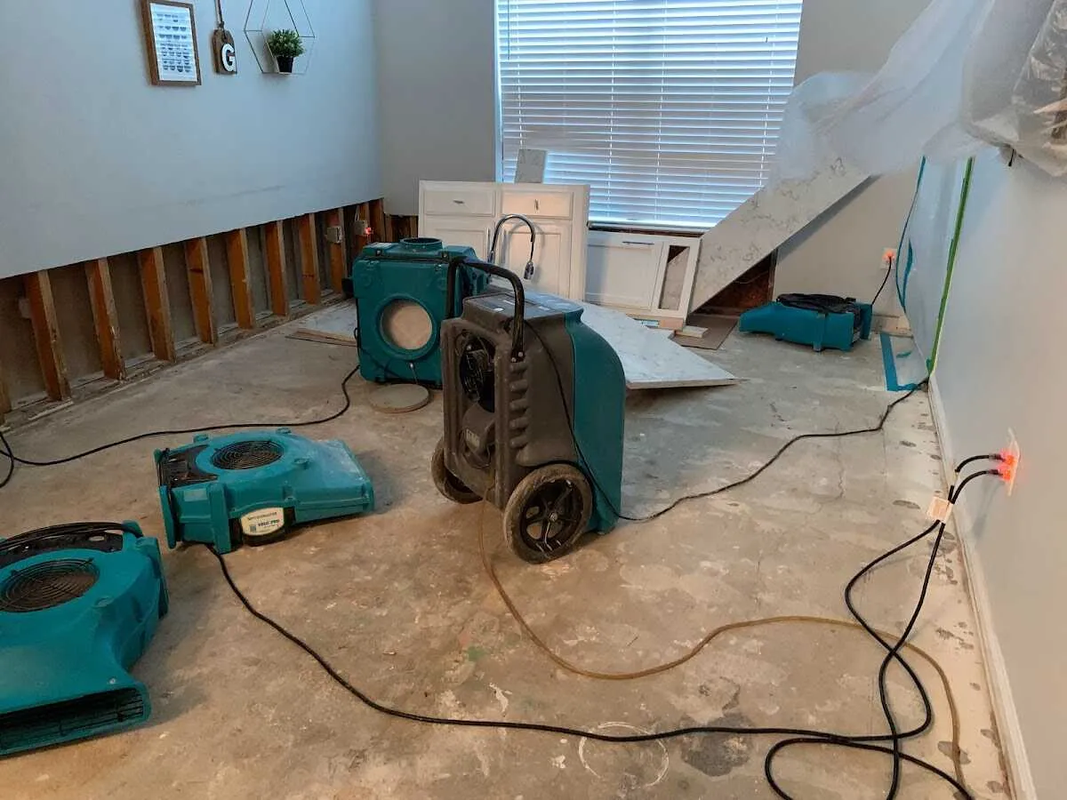 Dehumidifier in flood-cut room for Water Extraction & Removal in La Crosse